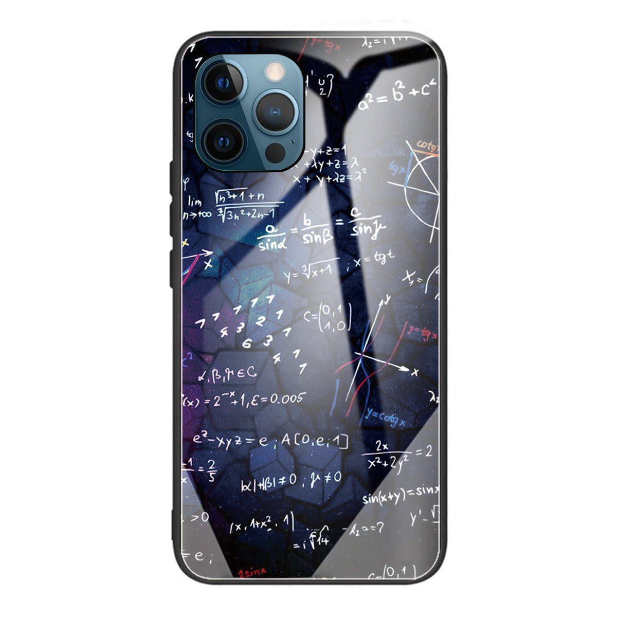 Pattern Printing Tempered Glass Back Cover + TPU Frame Well-Protected Hybrid Case Cover for iPhone 13 Pro 6.1 inch
