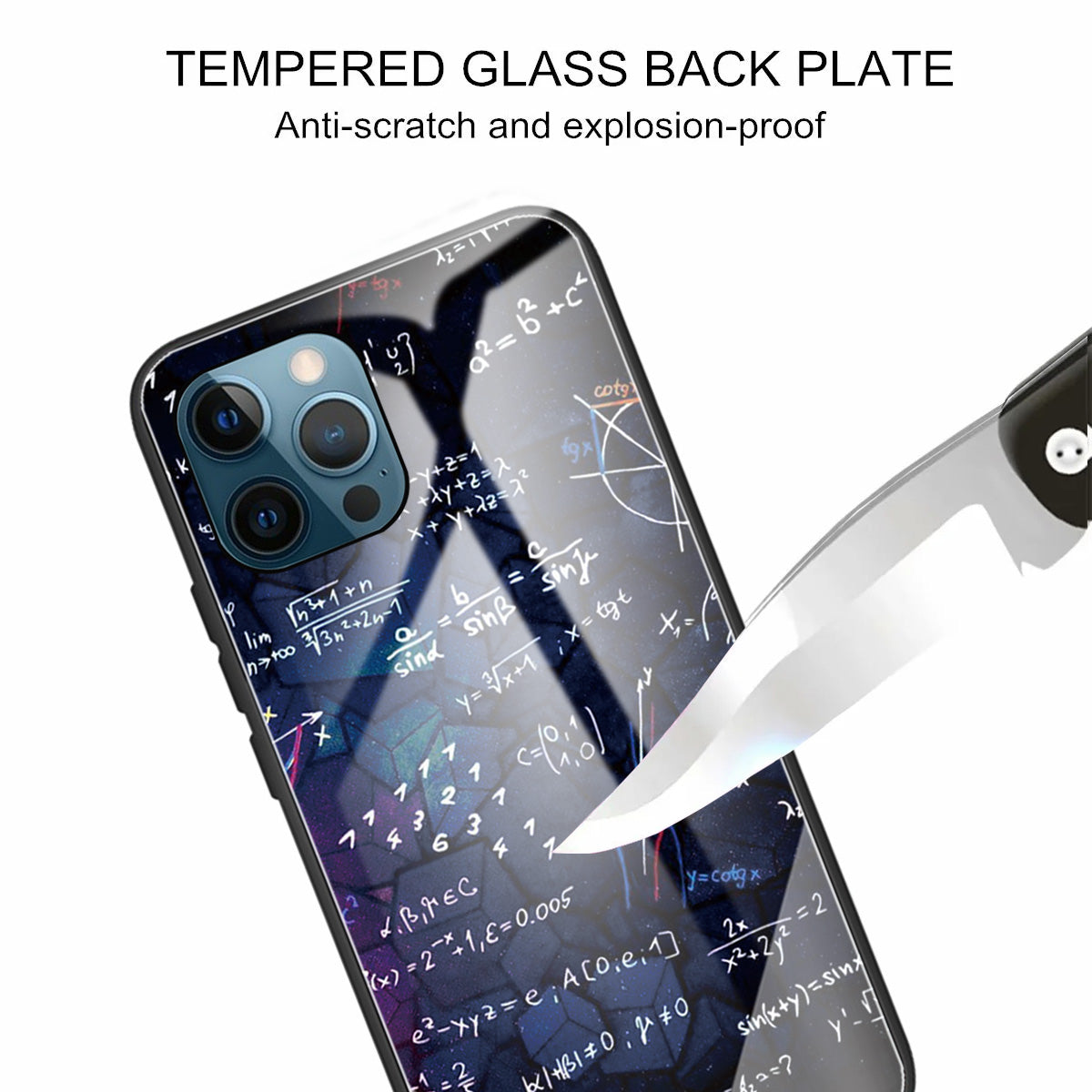 Pattern Printing Tempered Glass Back Cover + TPU Frame Well-Protected Hybrid Case Cover for iPhone 13 Pro 6.1 inch