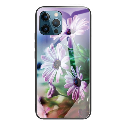 Pattern Printing Tempered Glass Back Cover + TPU Frame Well-Protected Hybrid Case Cover for iPhone 13 Pro 6.1 inch