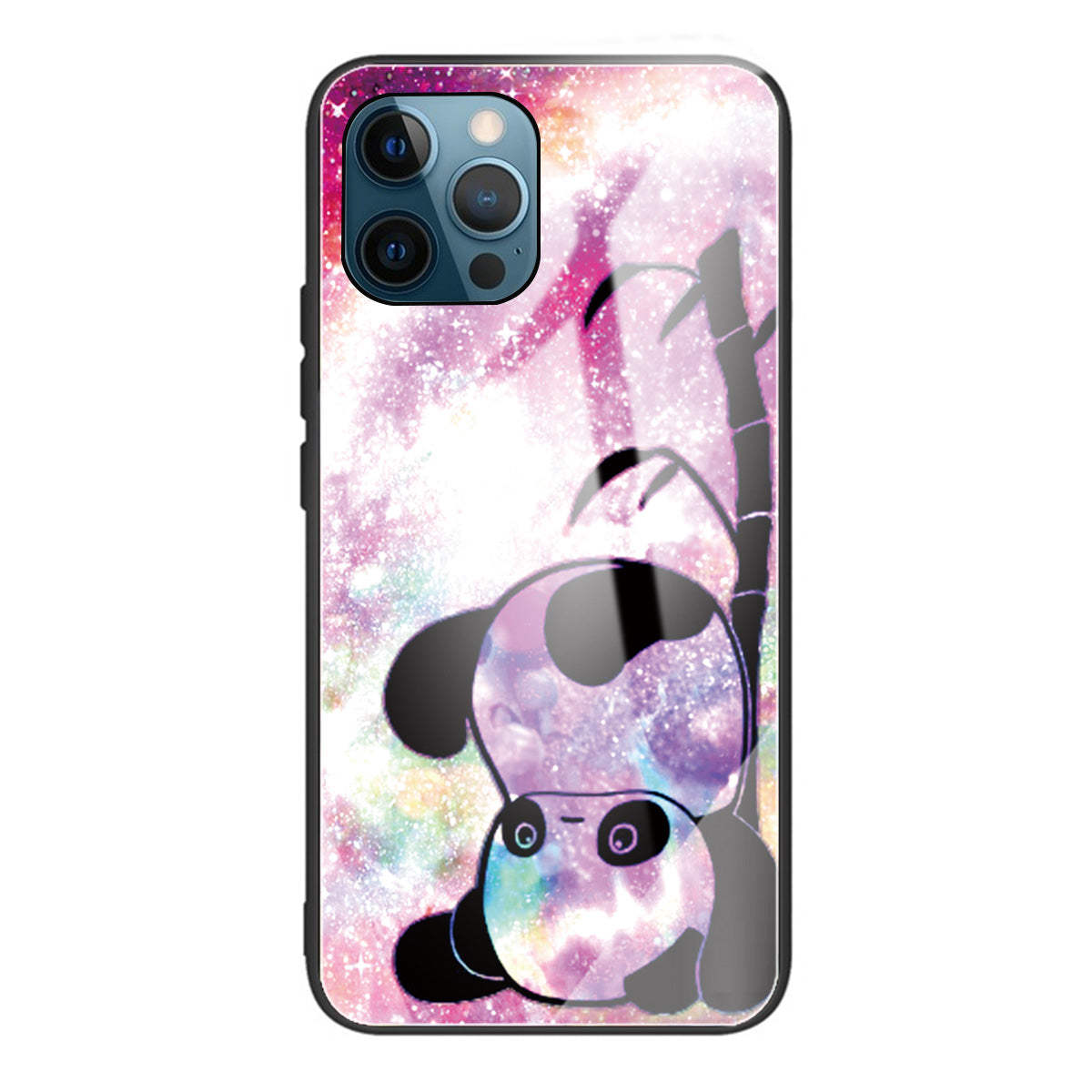 Pattern Printing Tempered Glass Back Cover + TPU Frame Well-Protected Hybrid Case Cover for iPhone 13 Pro 6.1 inch