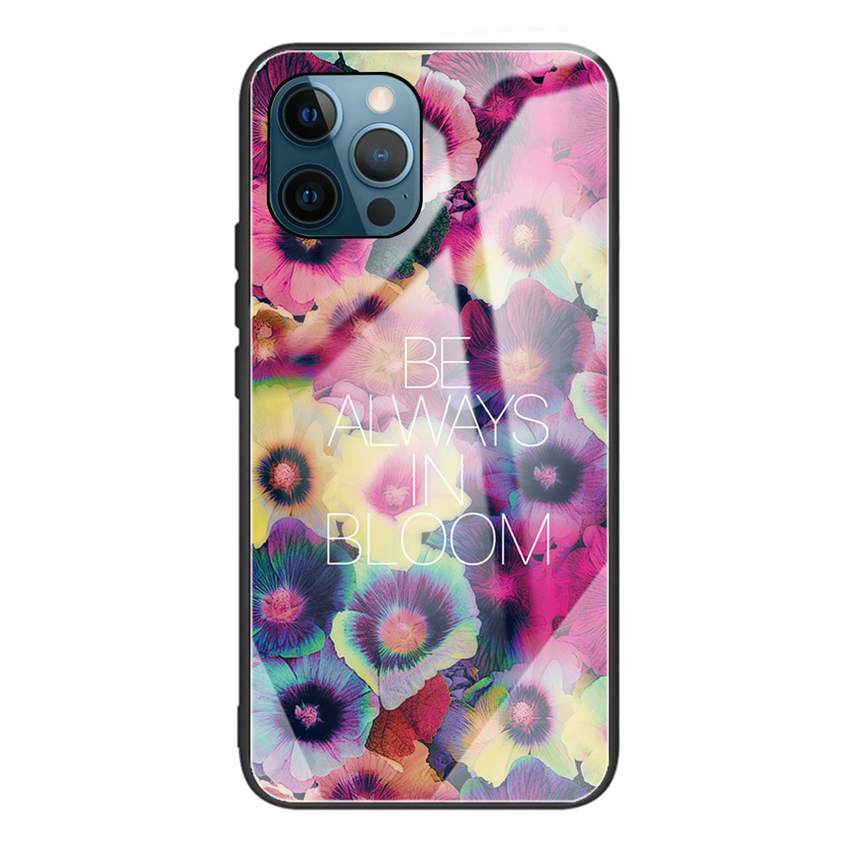 Pattern Printing Tempered Glass Back Cover + TPU Frame Well-Protected Hybrid Case Cover for iPhone 13 Pro 6.1 inch