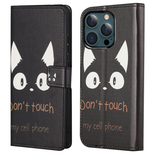 Stand Feature Pattern Printing Premium PU Leather Wallet Flip Protective Cover for iPhone 13 Pro Max 6.7 inch