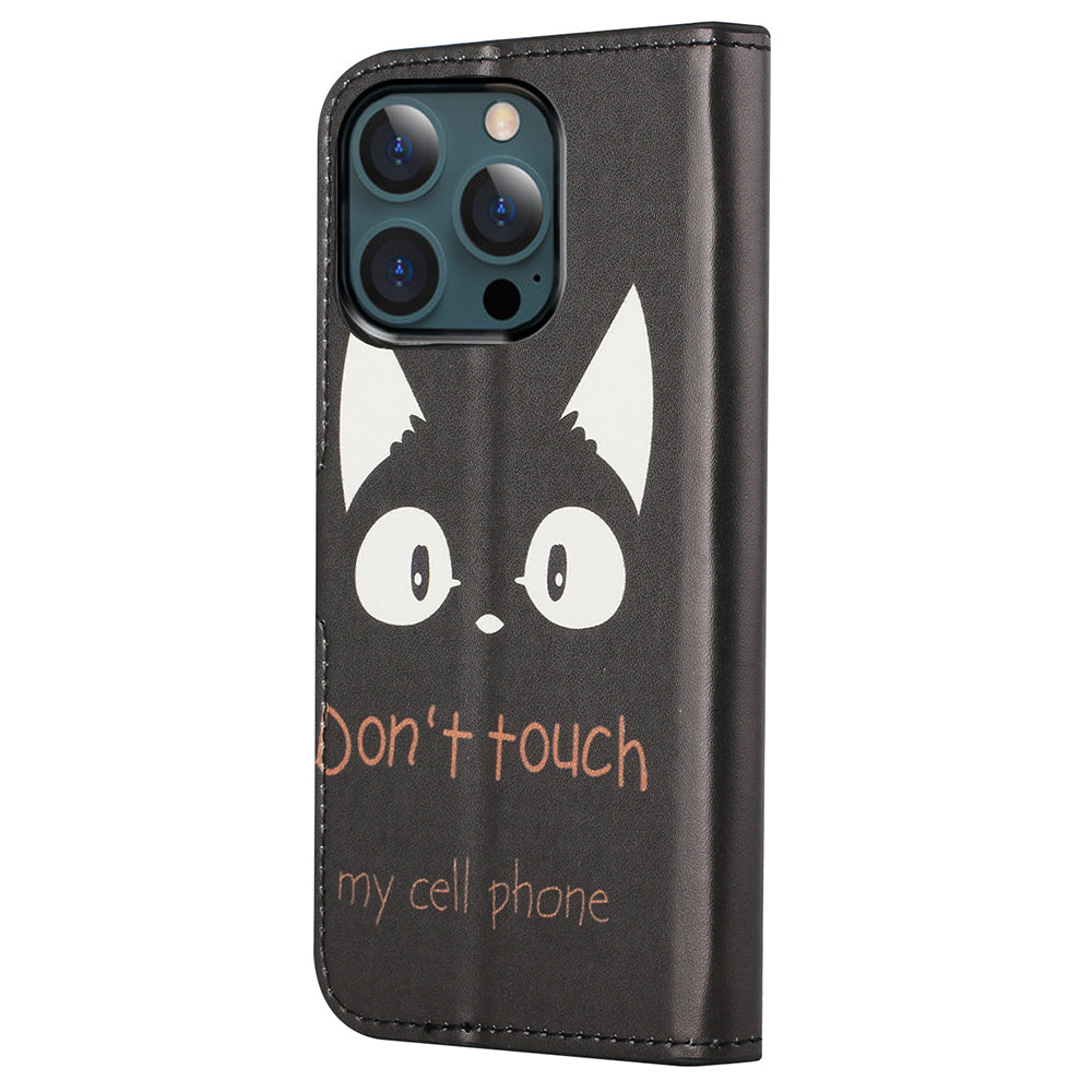 Stand Feature Pattern Printing Premium PU Leather Wallet Flip Protective Cover for iPhone 13 Pro Max 6.7 inch