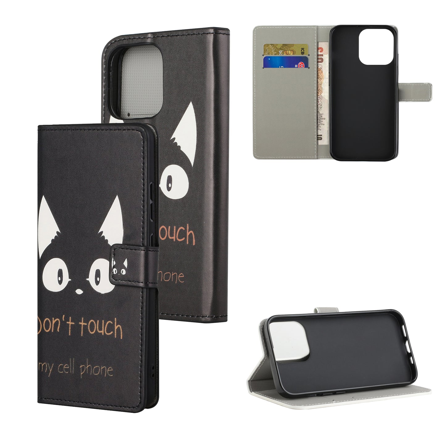Stand Feature Pattern Printing Premium PU Leather Wallet Flip Protective Cover for iPhone 13 Pro Max 6.7 inch