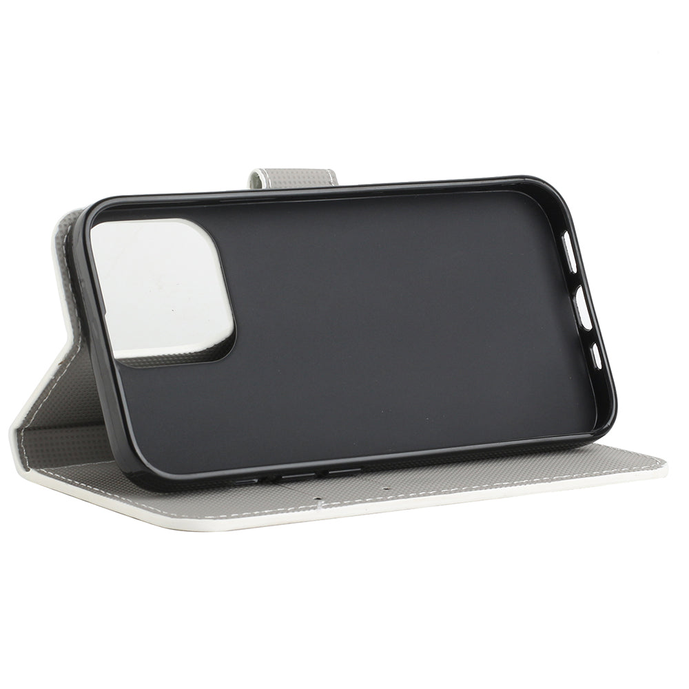 Stand Feature Pattern Printing Premium PU Leather Wallet Flip Protective Cover for iPhone 13 Pro Max 6.7 inch