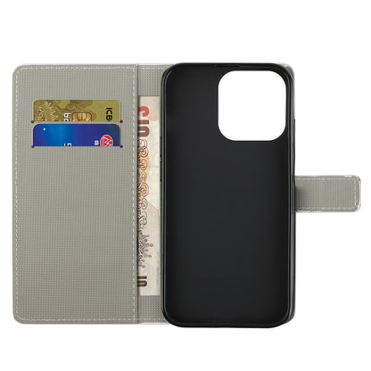 Stand Feature Pattern Printing Premium PU Leather Wallet Flip Protective Cover for iPhone 13 Pro Max 6.7 inch