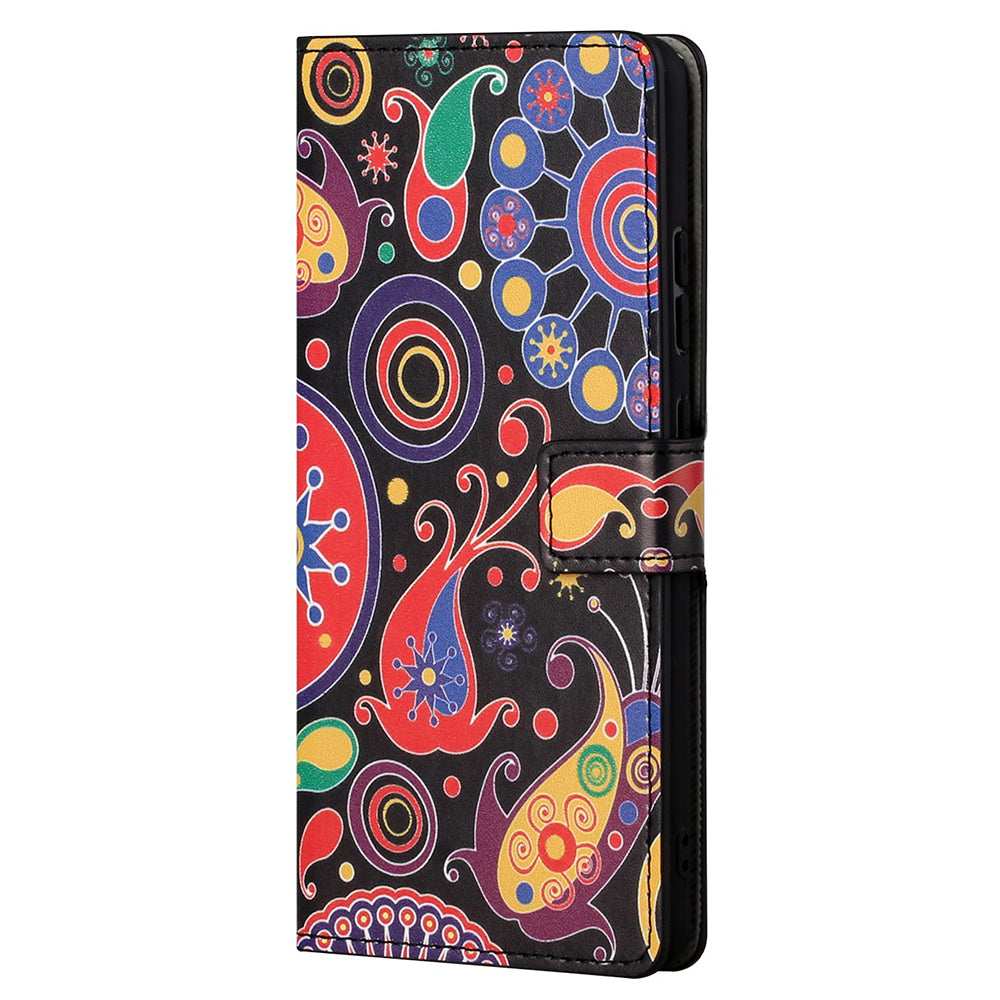 Stand Feature Pattern Printing Premium PU Leather Wallet Flip Protective Cover for iPhone 13 Pro Max 6.7 inch
