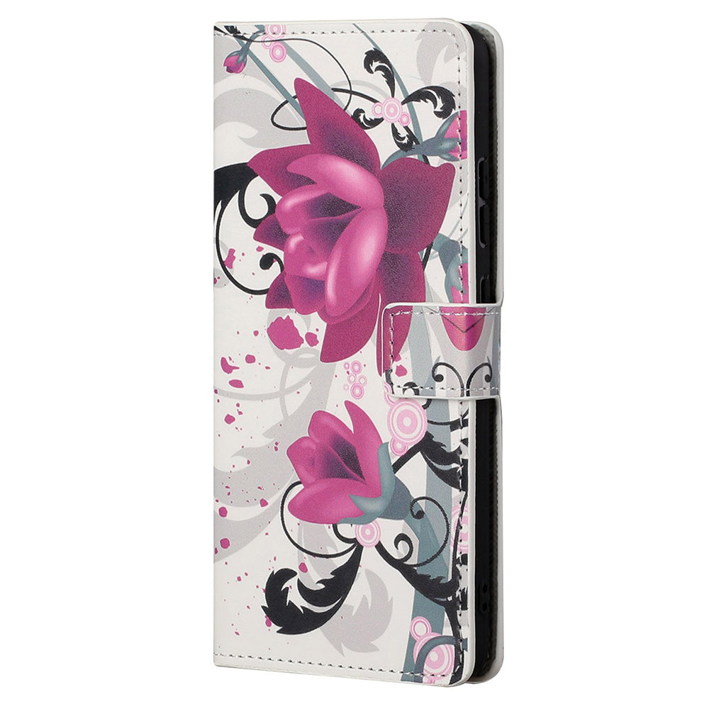 Stand Feature Pattern Printing Premium PU Leather Wallet Flip Protective Cover for iPhone 13 Pro Max 6.7 inch