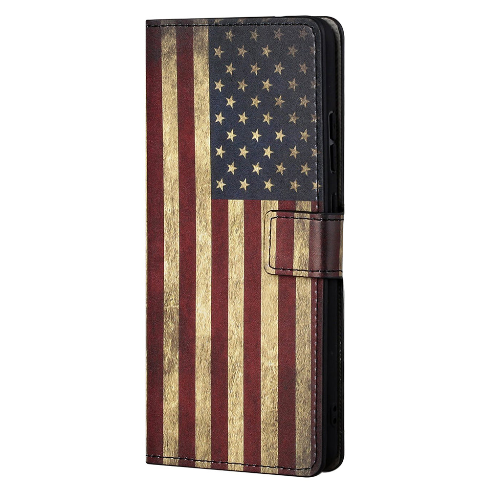 Stand Feature Pattern Printing Premium PU Leather Wallet Flip Protective Cover for iPhone 13 Pro Max 6.7 inch