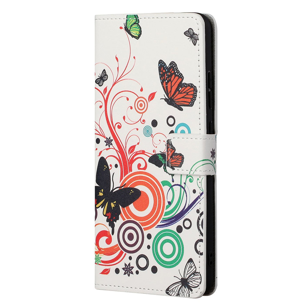 Stand Feature Pattern Printing Premium PU Leather Wallet Flip Protective Cover for iPhone 13 Pro Max 6.7 inch