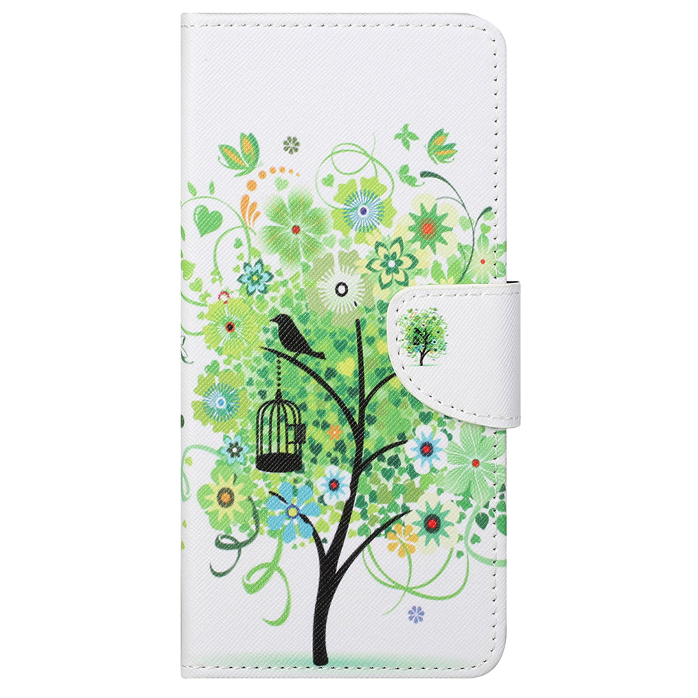 Pattern Printing Cross Texture Leather Wallet Stand Case for iPhone 13 Pro Max