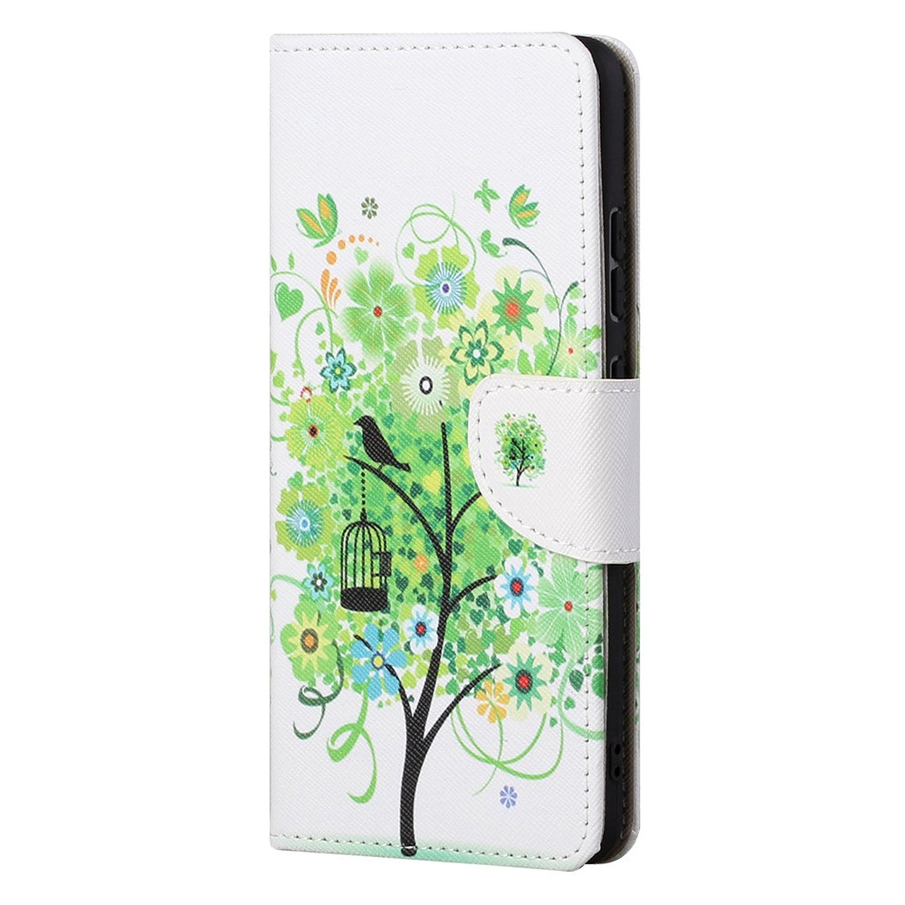 Pattern Printing Cross Texture Leather Wallet Stand Case for iPhone 13 Pro Max