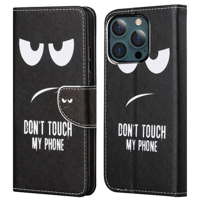 Pattern Printing Cross Texture Leather Wallet Stand Case for iPhone 13 Pro Max