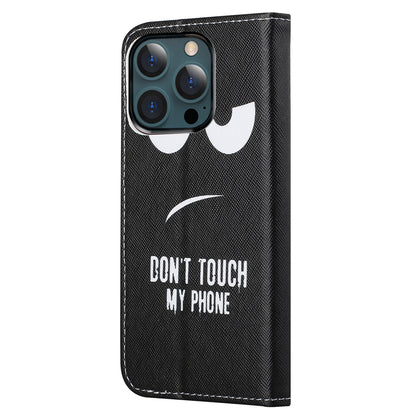 Pattern Printing Cross Texture Leather Wallet Stand Case for iPhone 13 Pro Max