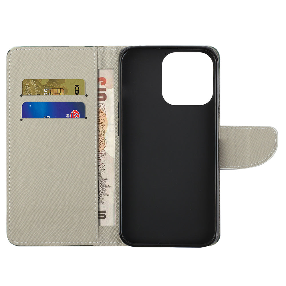 Pattern Printing Cross Texture Leather Wallet Stand Case for iPhone 13 Pro Max