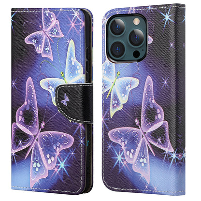 Pattern Printing Cross Texture Leather Wallet Stand Case for iPhone 13 Pro Max