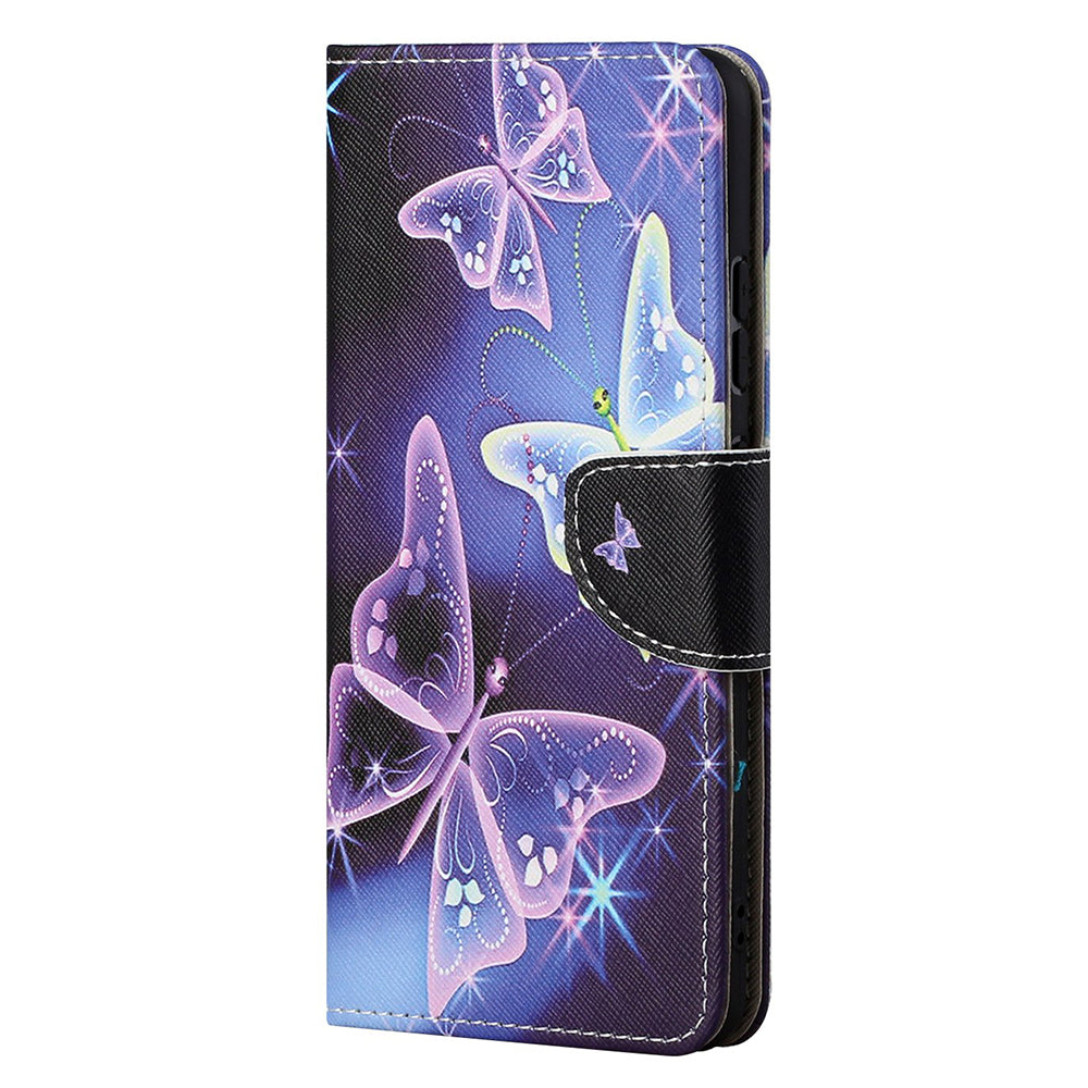 Pattern Printing Cross Texture Leather Wallet Stand Case for iPhone 13 Pro Max