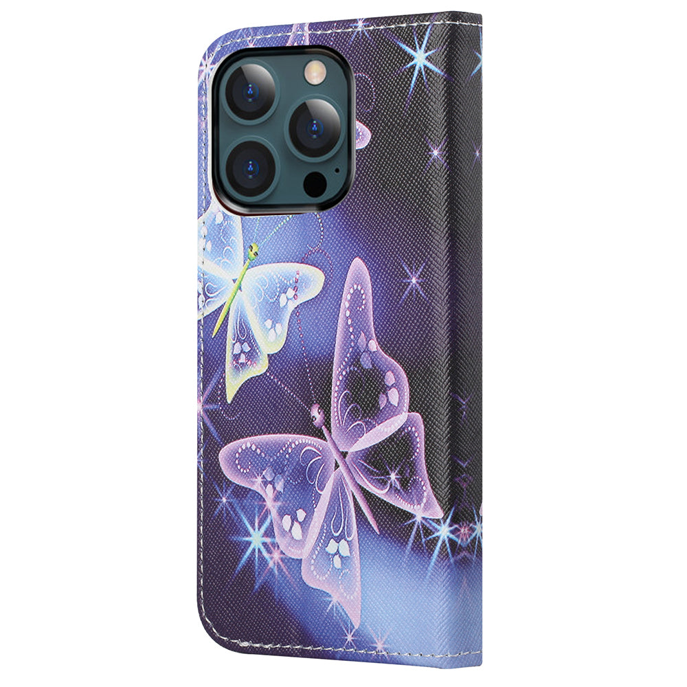 Pattern Printing Cross Texture Leather Wallet Stand Case for iPhone 13 Pro Max
