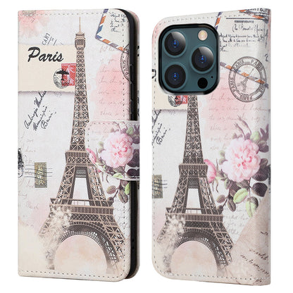Pattern Printing Cross Texture Leather Wallet Stand Case for iPhone 13 Pro Max