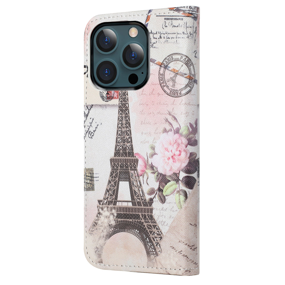 Pattern Printing Cross Texture Leather Wallet Stand Case for iPhone 13 Pro Max