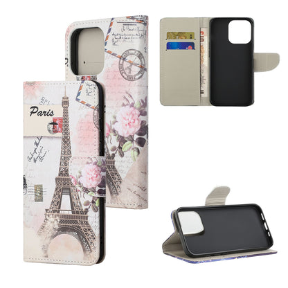 Pattern Printing Cross Texture Leather Wallet Stand Case for iPhone 13 Pro Max