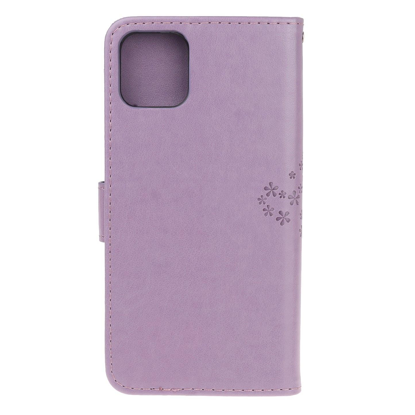 Owl Tree Imprint Wallet Stand Design PU Leather Case Protector with Wrist Strap for iPhone 13 Pro 6.1 inch