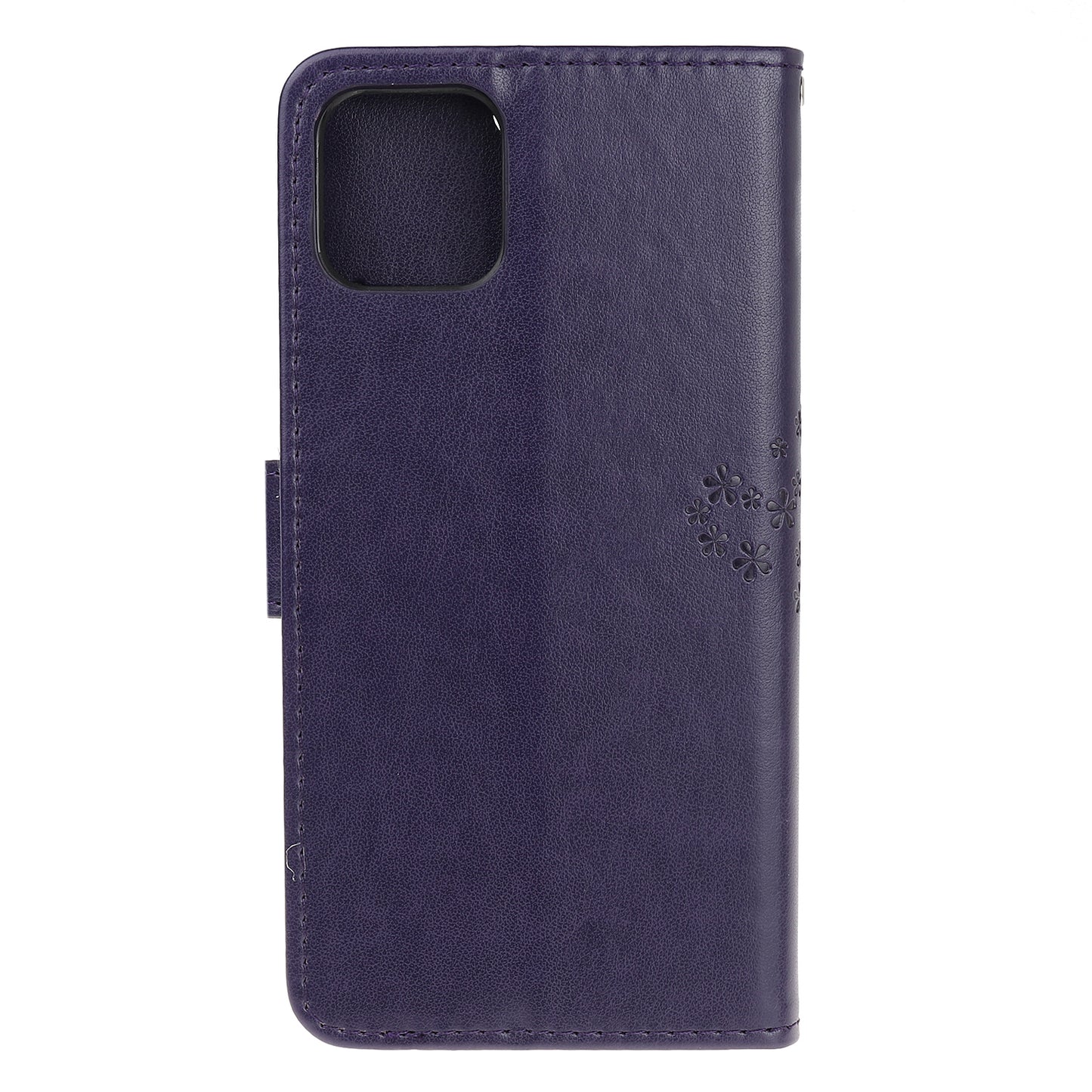 Owl Tree Imprint Wallet Stand Design PU Leather Case Protector with Wrist Strap for iPhone 13 Pro 6.1 inch