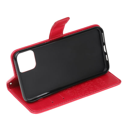 Owl Tree Imprint Wallet Stand Design PU Leather Case Protector with Wrist Strap for iPhone 13 Pro 6.1 inch