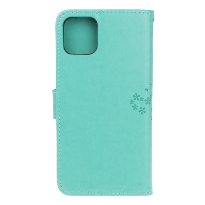 Owl Tree Imprint Wallet Stand Design PU Leather Case Protector with Wrist Strap for iPhone 13 Pro 6.1 inch