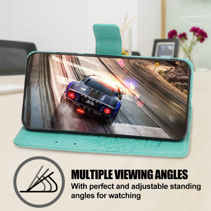 Owl Tree Imprint Wallet Stand Design PU Leather Case Protector with Wrist Strap for iPhone 13 Pro 6.1 inch