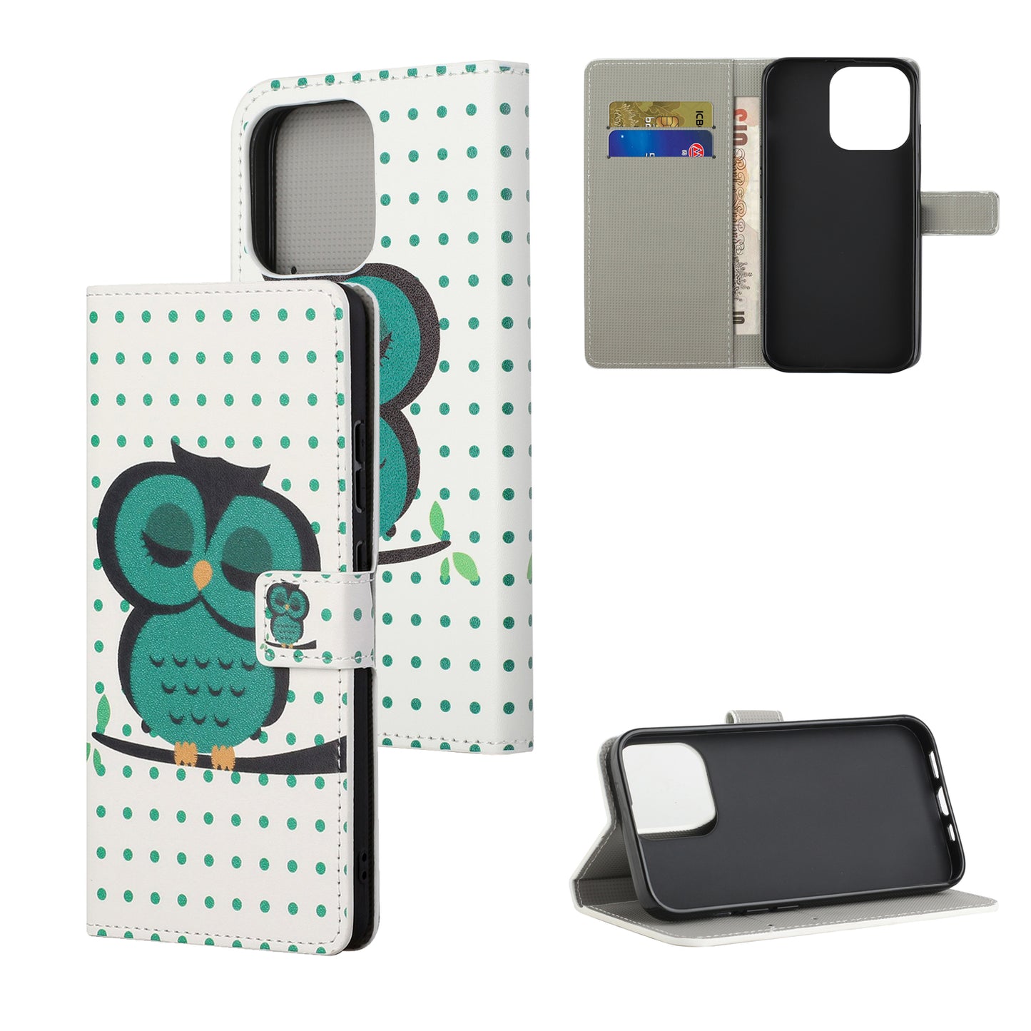 Wallet Cute Pattern Printing PU Leather Stand Feature Flip Cover for iPhone 13 Pro 6.1 inch