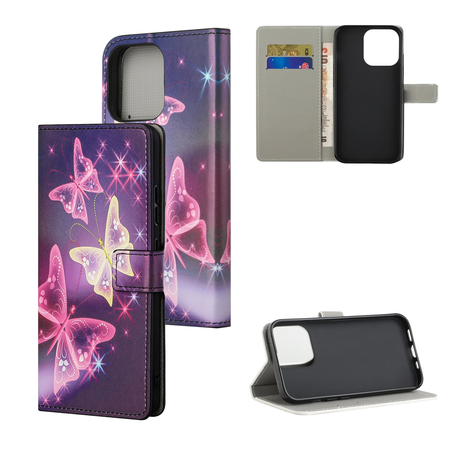 Wallet Cute Pattern Printing PU Leather Stand Feature Flip Cover for iPhone 13 Pro 6.1 inch