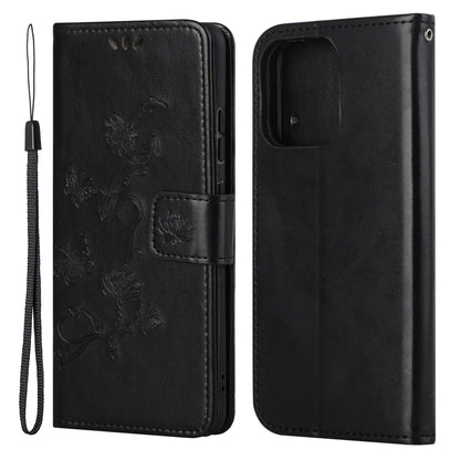 Imprint Butterfly Flower Leather Wallet Stand Phone Case Cover for iPhone 13 Pro