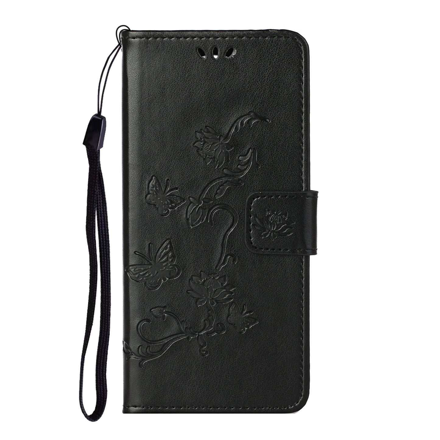 Imprint Butterfly Flower Leather Wallet Stand Phone Case Cover for iPhone 13 Pro