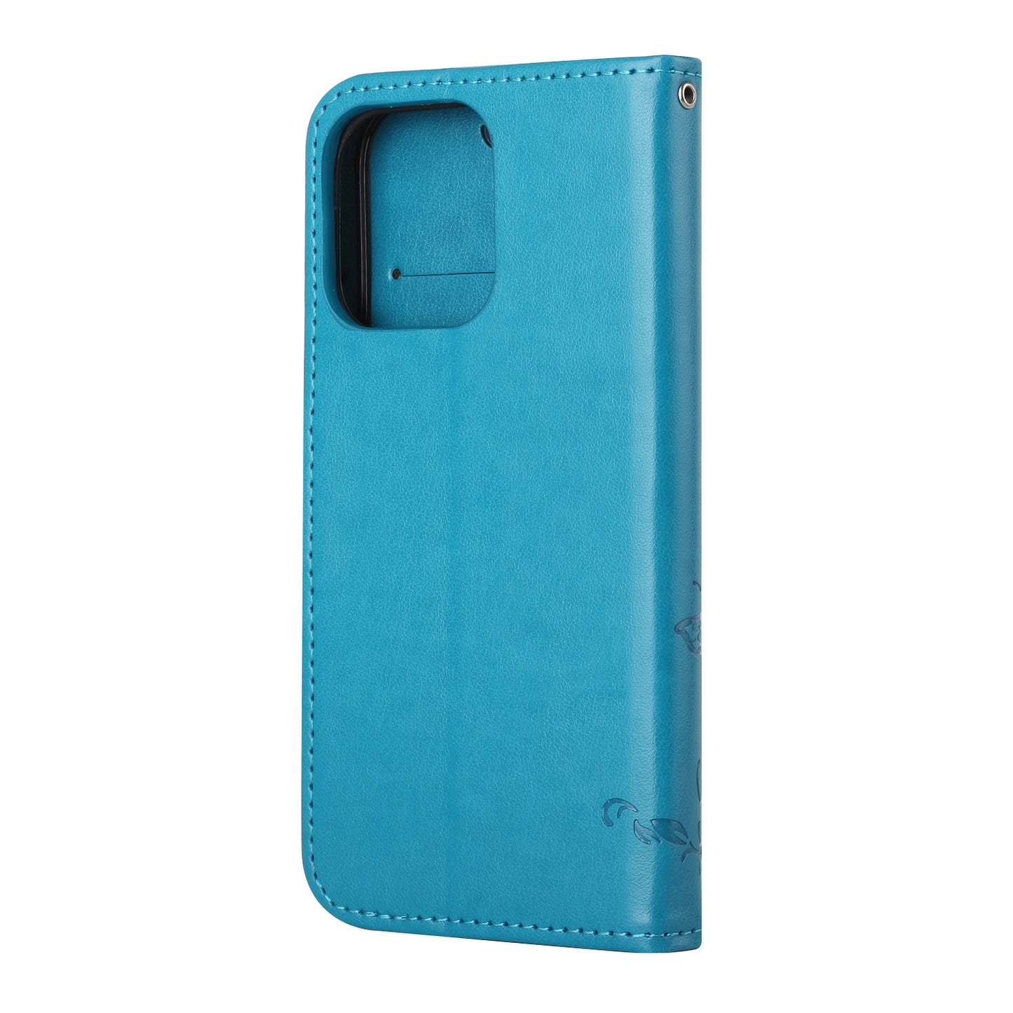 Imprint Butterfly Flower Leather Wallet Stand Phone Case Cover for iPhone 13 Pro