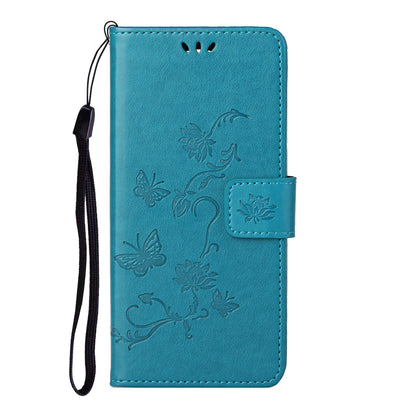 Imprint Butterfly Flower Leather Wallet Stand Phone Case Cover for iPhone 13 Pro