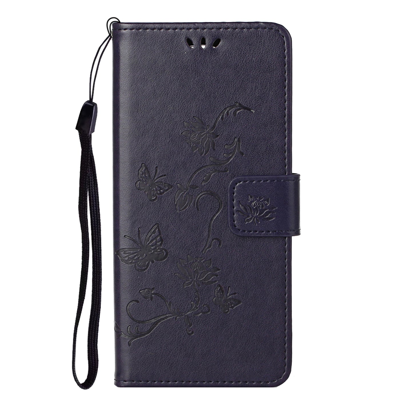 Imprint Butterfly Flower Leather Wallet Stand Phone Case Cover for iPhone 13 Pro