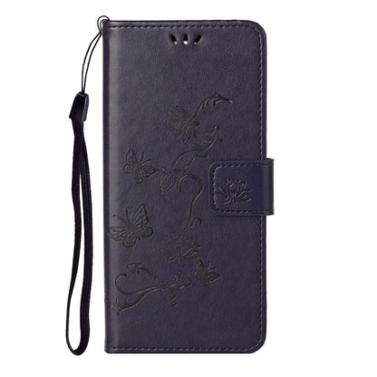 Imprint Butterfly Flower Leather Wallet Stand Phone Case Cover for iPhone 13 Pro