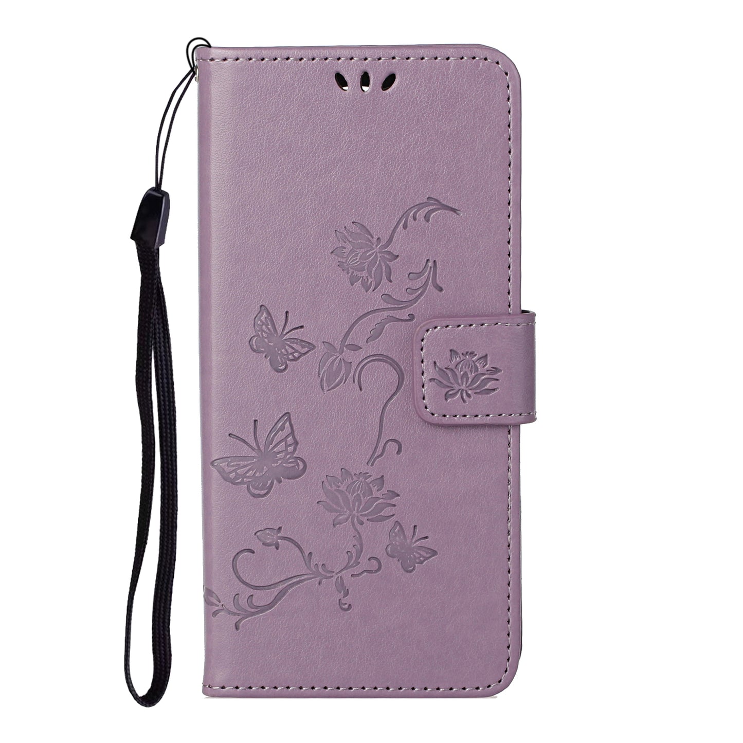 Imprint Butterfly Flower Leather Wallet Stand Phone Case Cover for iPhone 13 Pro