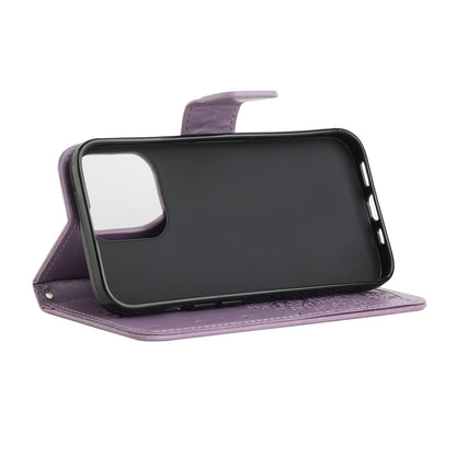 Imprint Butterfly Flower Leather Wallet Stand Phone Case Cover for iPhone 13 Pro