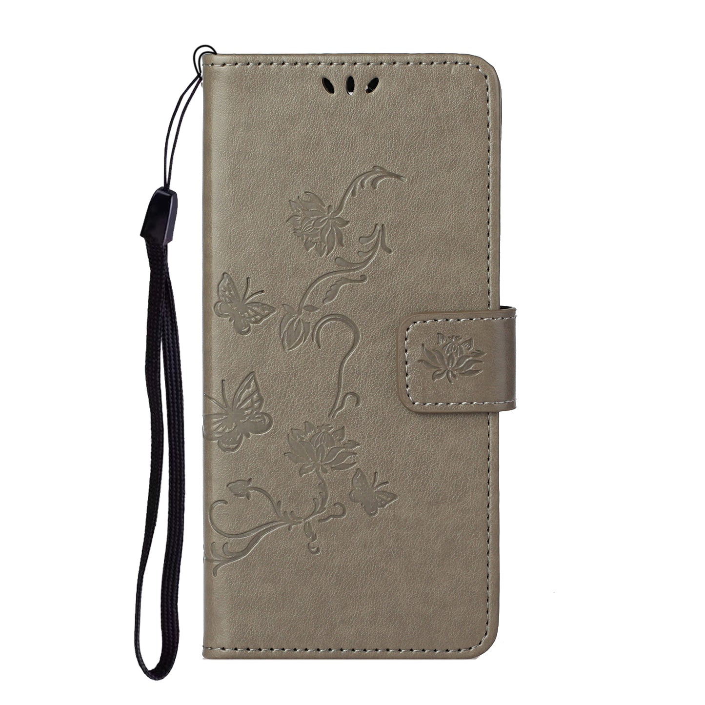 Imprint Butterfly Flower Leather Wallet Stand Phone Case Cover for iPhone 13 Pro
