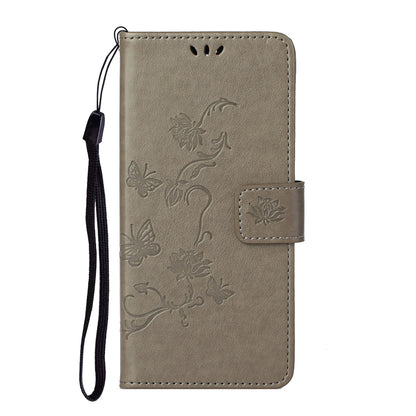 Imprint Butterfly Flower Leather Wallet Stand Phone Case Cover for iPhone 13 Pro