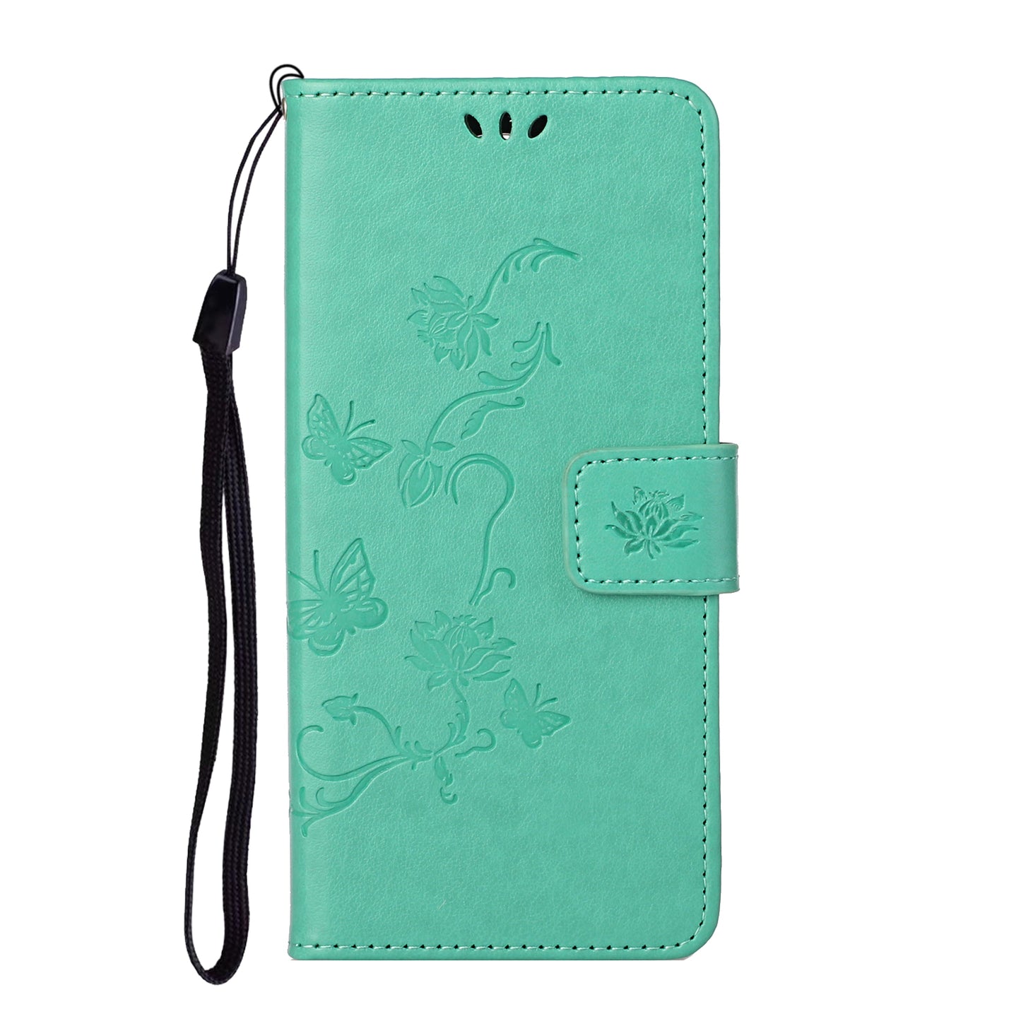 Imprint Butterfly Flower Leather Wallet Stand Phone Case Cover for iPhone 13 Pro