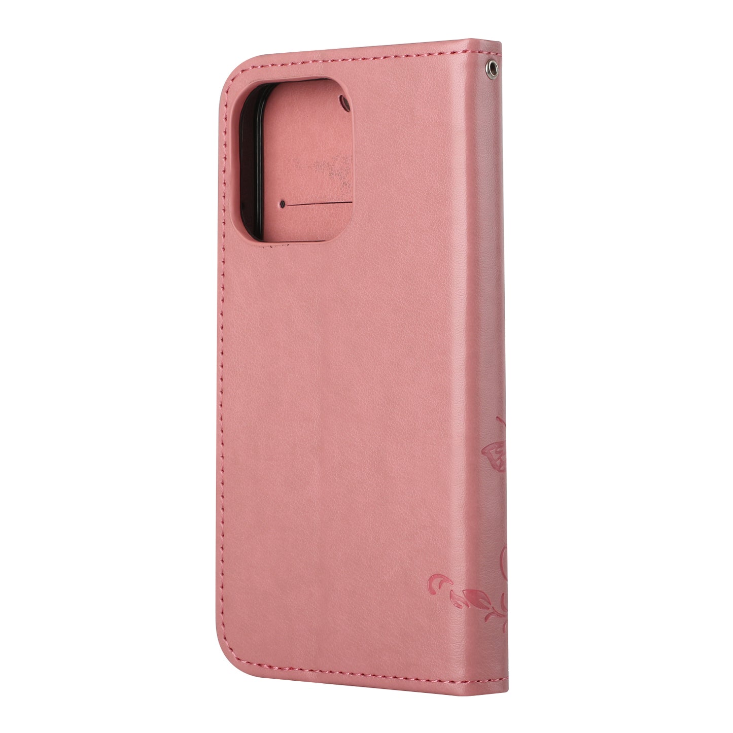 Imprint Butterfly Flower Leather Wallet Stand Phone Case Cover for iPhone 13 Pro