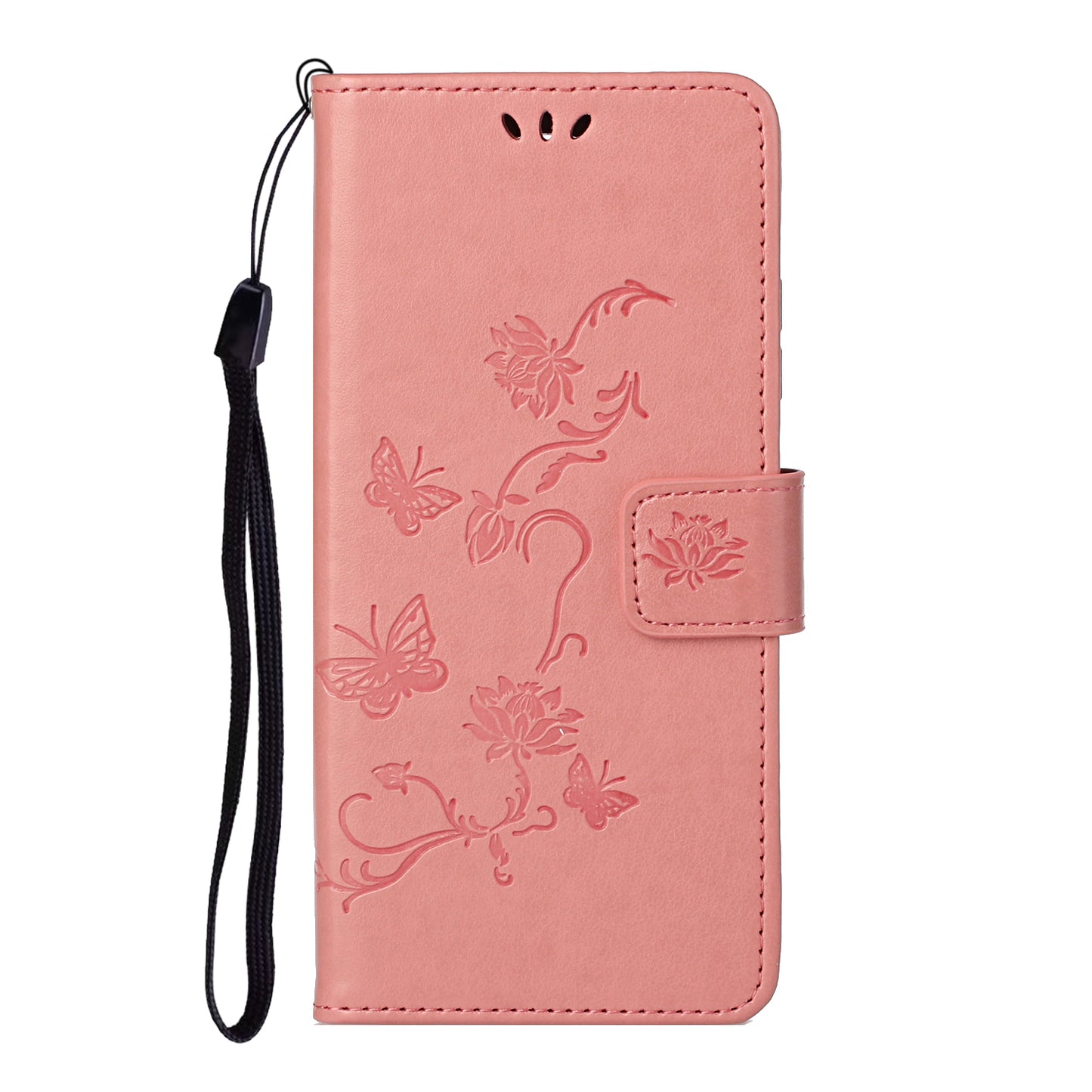 Imprint Butterfly Flower Leather Wallet Stand Phone Case Cover for iPhone 13 Pro