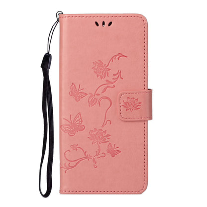 Imprint Butterfly Flower Leather Wallet Stand Phone Case Cover for iPhone 13 Pro
