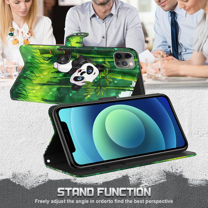 Stand 3D Pattern Printing PU Leather Wallet Magnetic Flip Folio Cover with Strap for iPhone 13 Pro Max 6.7 inch