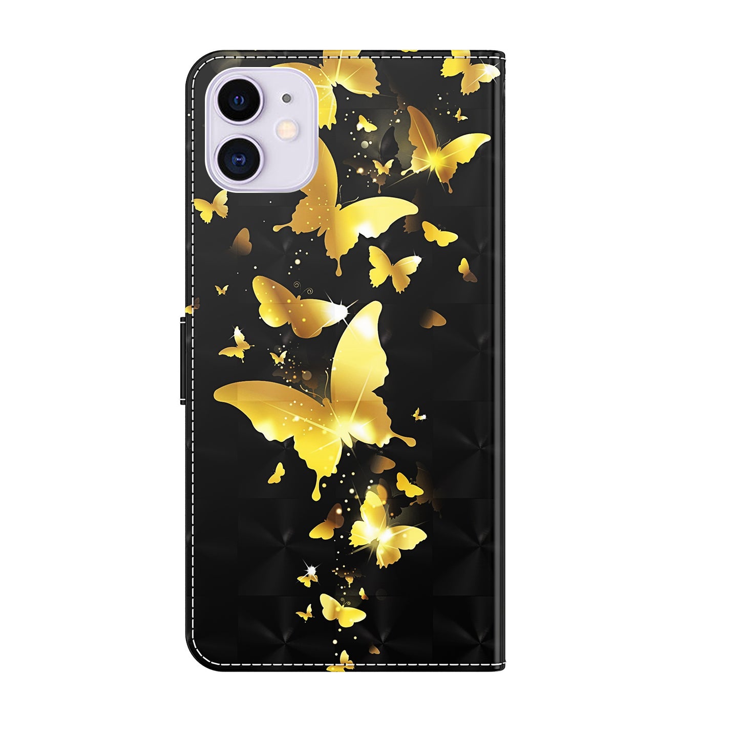 Stand 3D Pattern Printing PU Leather Wallet Magnetic Flip Folio Cover with Strap for iPhone 13 Pro Max 6.7 inch