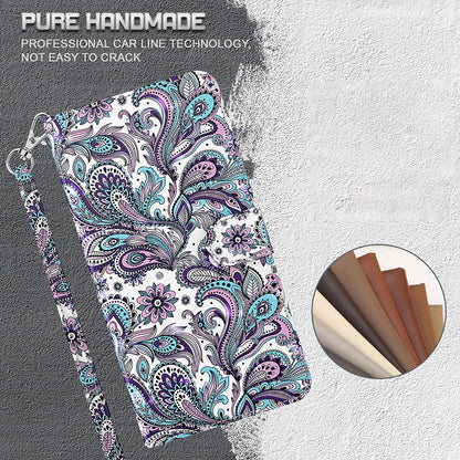 Stand 3D Pattern Printing PU Leather Wallet Magnetic Flip Folio Cover with Strap for iPhone 13 Pro Max 6.7 inch