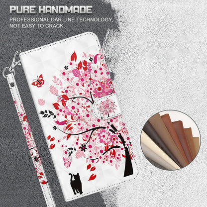 3D Style Pattern Printing Premium PU Leather Wallet Flip Flip Magnetic Stand Cover with Strap for iPhone 13 Pro 6.1 inch